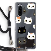 Katten: Sony Xperia 5 Transparant Hoesje met koord