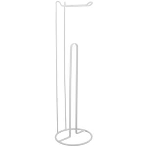 Wc/toiletrolhouder reservoir - metaal - wit - 54 cm - Voor 4/5 rollen