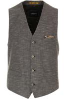 Venti Modern Fit Vest bruin, Gestructureerd