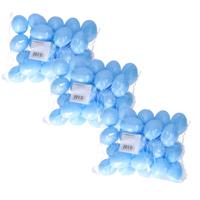 Hobby knutsel eieren - 75x - 6 cm - blauw - kunststof - decoratie paaseieren