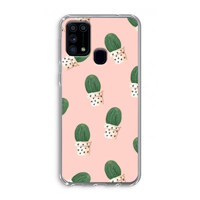 Cactusprint roze: Samsung Galaxy M31 Transparant Hoesje