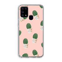 Cactusprint roze: Samsung Galaxy M31 Transparant Hoesje