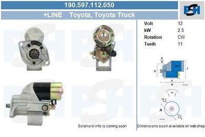 Startmotor Toyota 2.5KW 190597112050