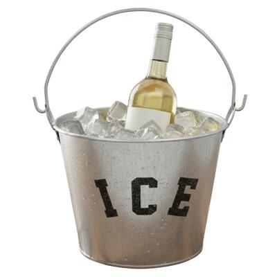 Gerimport IJsemmer / bierkoeler met handvat - 5 Lltr - ICE - metaal - 28 x 32 cm