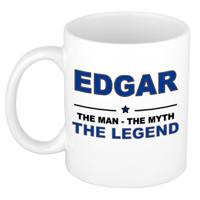 Edgar cadeau mok - man myth legend - naam koffiemok - 300 ml - collega - vaderdag