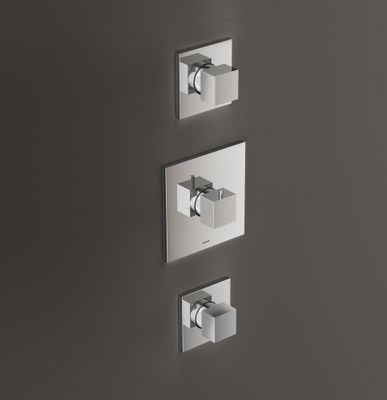 Hotbath Bloke inbouw thermostaat met 2 stopkranen afbouwdeel chroom Hotbath Bloke inbouw thermostaat met 2 stopkranen afbouwdeel chroom