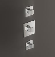 Hotbath Bloke inbouw thermostaat met 2 stopkranen afbouwdeel chroom - thumbnail