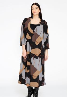 Yoek Lange jurk DEMY | Zwart | Maat 42/44
