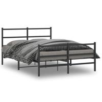 Bedframe met hoofd- en voeteneinde metaal zwart 135x190 cm