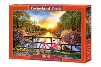 Picturesque Amsterdam with Bicycles Puzzel 1000 Stukjes