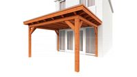 Trendhout Aanbouwveranda Lucca 780x390 cm - Plat dak- - Onbehandeld lariks Douglas hout- Trendhout