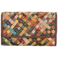 Beagles Overslag Portemonnee Multi Leer Braided Beagles Overslag Portemonnee Multi Leer Braided