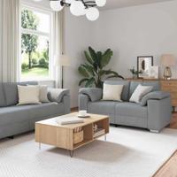 Bankstel 2 pcs Lichtgrijs 219 x 77 x 82 cm Stof