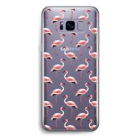 Flamingoprint groen: Samsung Galaxy S8 Plus Transparant Hoesje