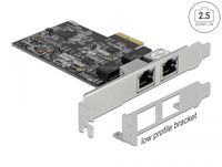 DeLOCK PCI Express x2 Card naar 2x RJ45 2,5 Gigabit LAN RTL8125 netwerkadapter - thumbnail