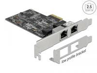 Delock 89530 PCI Express x2-kaart naar 2 x RJ45 2,5 Gigabit LAN RTL8125 - thumbnail