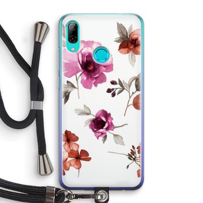 Geschilderde bloemen: Huawei P Smart (2019) Transparant Hoesje met koord
