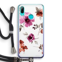 Geschilderde bloemen: Huawei P Smart (2019) Transparant Hoesje met koord