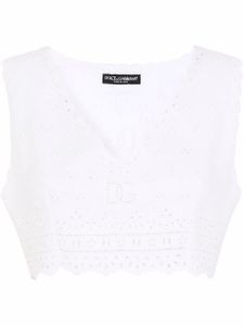 Dolce & Gabbana haut crop en lin - Blanc