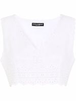 Dolce & Gabbana haut crop en lin - Blanc