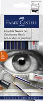 Potloden met 6 hardheden incl. puntenslijper en gum Faber-Castell