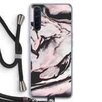 Roze stroom: Oppo A91 Transparant Hoesje met koord