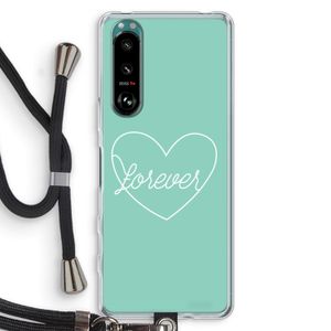 Forever heart pastel: Sony Xperia 5 III Transparant Hoesje met koord
