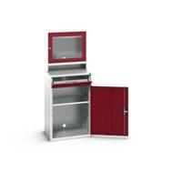 Bott Verso Computerkast | 650x550x1650mm | 1 Legbord | 1 Schuiflade | 1 Deur | RAL 3004 - 16928001.24