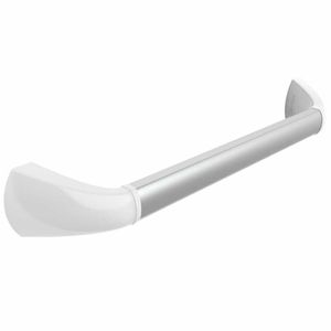 Wandbeugel zilverkleurig met afdekkappen in mat wit | Kies lengte wandbeugel : 60 cm | SecuCare