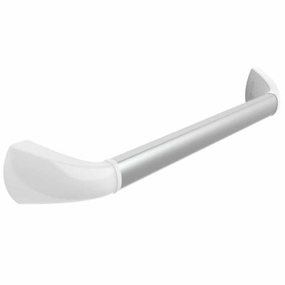 Wandbeugel zilverkleurig met afdekkappen in mat wit | 40 cm | SecuCare | Schroefmontage | Aluminium | PR45760SL-MT