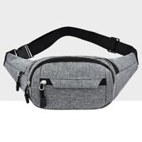 Pure kleur multifunctionele zakken waterdichte borst tas taille Cross Body Sporttas (grijs)