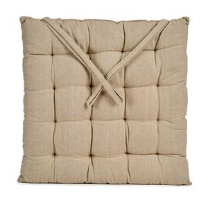 Stoelkussen Decorama - binnen/buiten - creme wit - 40 x 40 x 5 cm - polyester