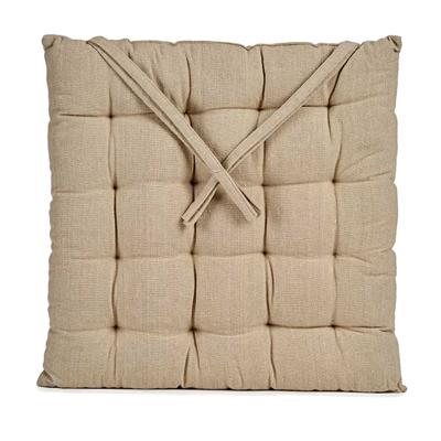 Stoelkussen Decorama - binnen/buiten - creme wit - 40 x 40 x 5 cm - polyester