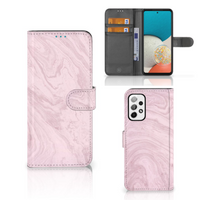 Samsung Galaxy A73 5G Bookcase Marble Pink - Origineel Cadeau Vriendin - thumbnail