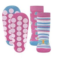 Ewers antislip sokken 2-pack Vlinders lila-27-30