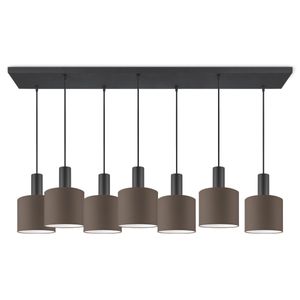 Moderne hanglamp Bling - Taupe - verlichtingspendel Xxl Bar 7L inclusief lampenkap 20/20/17cm - pendel lengte 150.5 cm - geschikt voor E27 LED lamp - Pendellamp geschikt voor woonkamer, slaapkamer, keuken