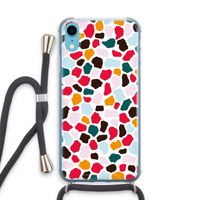 Colored Giraffe: iPhone XR Transparant Hoesje met koord Colored Giraffe: iPhone XR Transparant Hoesje met koord