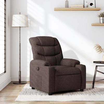 Fauteuil verstelbaar stof donkerbruin