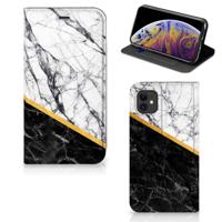 Apple iPhone 11 | Standcase | Marmer Wit Zwart - Origineel Cadeau Man
