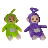 Pluche Teletubbies speelgoed set knuffel Tinky Winky en Dipsey 30 cm - Knuffelpop - thumbnail