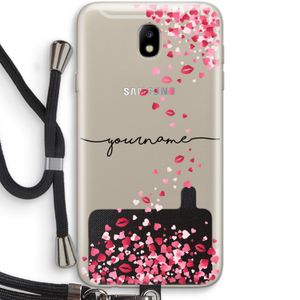 Hartjes en kusjes: Samsung Galaxy J7 (2017) Transparant Hoesje met koord