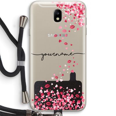 Hartjes en kusjes: Samsung Galaxy J7 (2017) Transparant Hoesje met koord