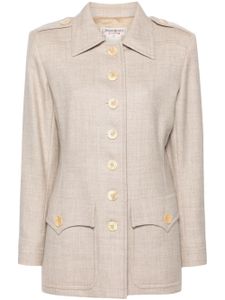 Saint Laurent Pre-Owned veste en laine à simple boutonnage (années 1970) - Tons neutres