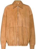 Prada veste bomber zippée en daim - Marron