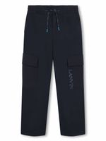 Lanvin Enfant pantalon cargo à logo en caoutchouc - Bleu