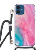 Roze explosie: iPhone 12 Transparant Hoesje met koord
