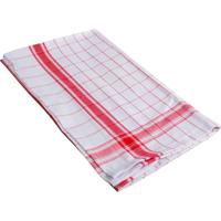 Handdoek Adalynne, ft 50 x 70 cm, geruit, rood, pak van 3 stuks