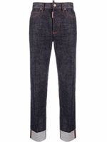 DSQUARED2 jean imprimé à taille haute - Bleu
