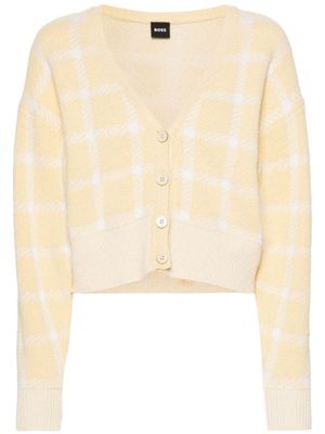 BOSS cardigan à motif tartan - Tons neutres
