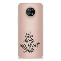 Nokia G50 Siliconen hoesje met naam Heart Smile - thumbnail